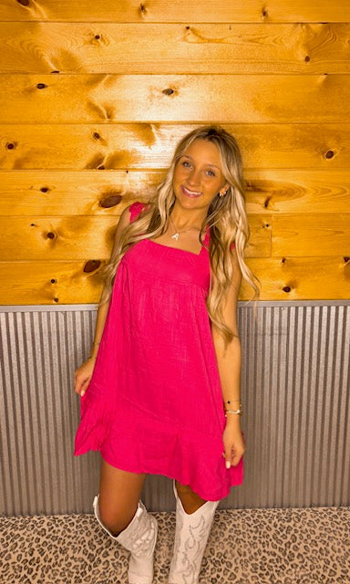 Tie Back Ruffle Dress