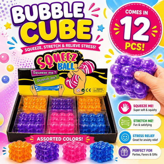 Bubble Cube Squeeze Ball – Squishy & Stretchy Maltose Toy