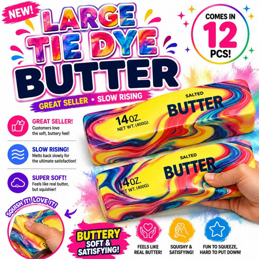 Jumbo Tie-Dye Butter Squishy – Jumbo Slow-Rising Stress Toy