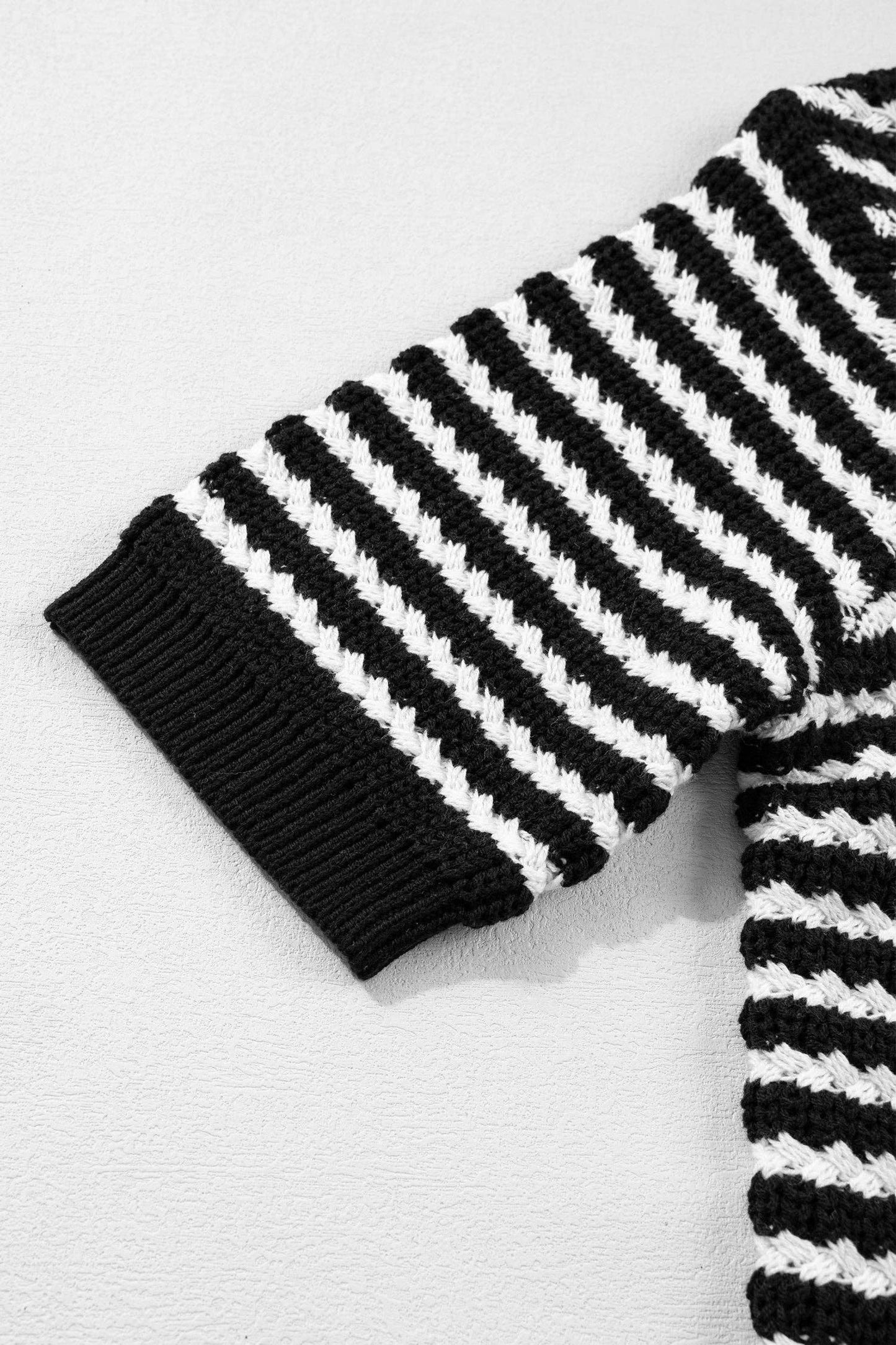Stripe Short Sleeve Knit V Neck Bow Knot Sweater