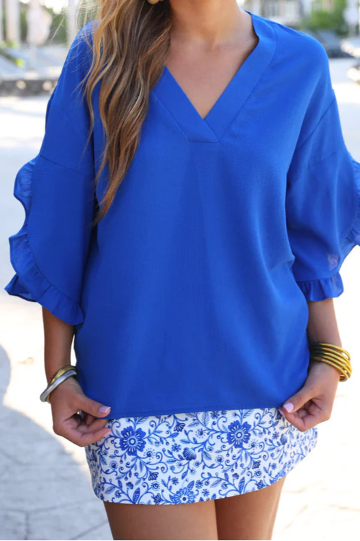 Amy Ruffle Sleeve Top