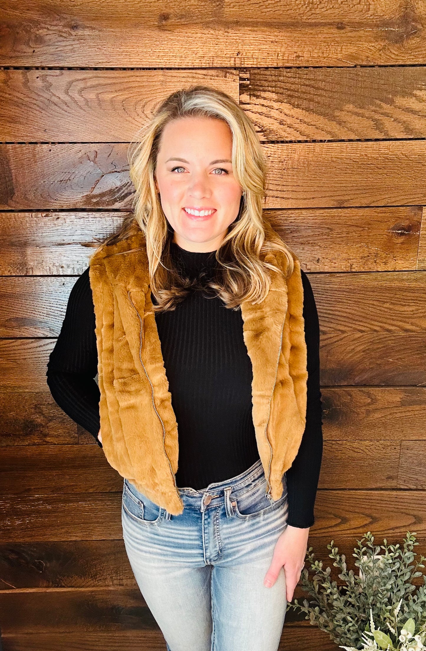 Faux Fur Hooded Vest