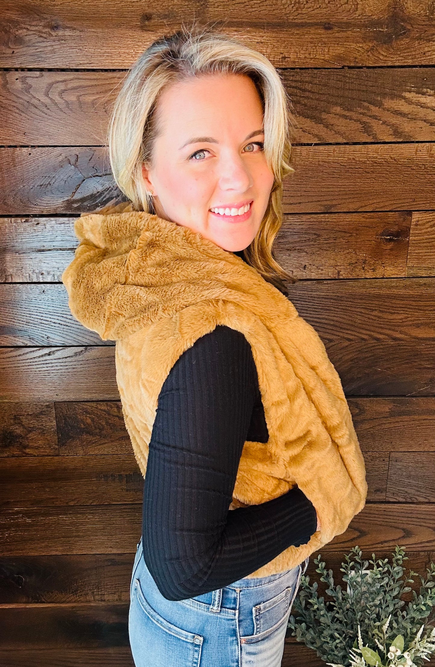Faux Fur Hooded Vest