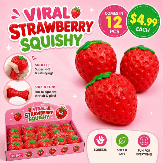 Viral Strawberry Squishy – Soft & Stretchy Stress Toy