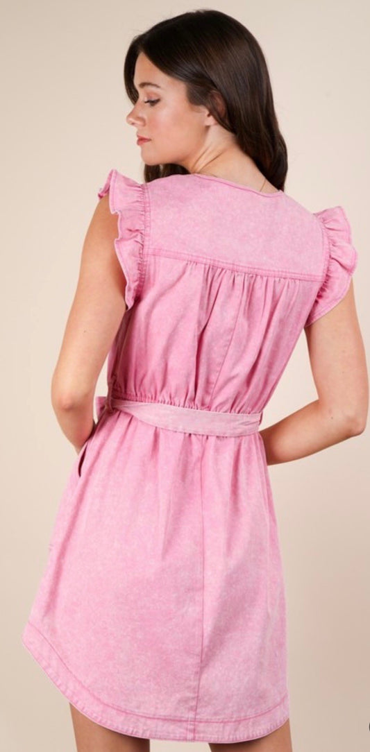 Pink Denim Dress